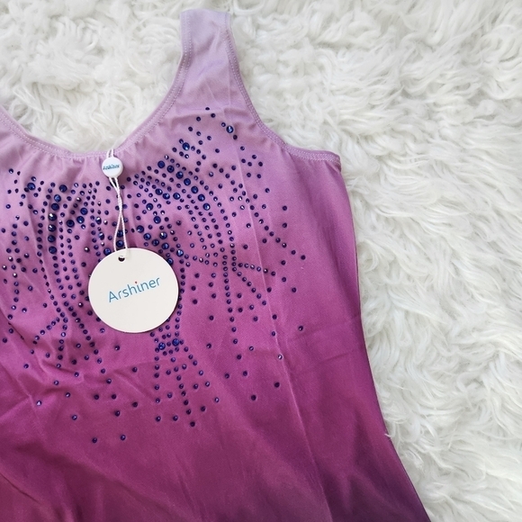 Arshiner Leotards for Girls Gymnastics with Shorts Color Gradient Shiny … - Picture 4 of 9